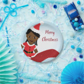 マーメイドアフリカンアメリカサンタ服 ペーパープレート (パーティー)