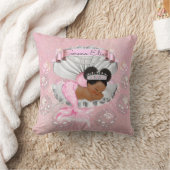 マーメイドアフリカ系アメリカ人ベビーピンクシェル真珠 クッション (ブランケット)