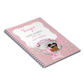 マーメイドアフリカ系アメリカ人ベビーピンクシェル真珠 ノートブック (右側)