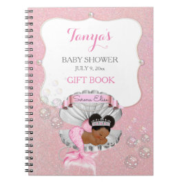 マーメイドアフリカ系アメリカ人ベビーピンクシェル真珠 ノートブック