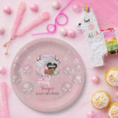 マーメイドアフリカ系アメリカ人ベビーピンクシェル真珠 ペーパープレート (パーティー)