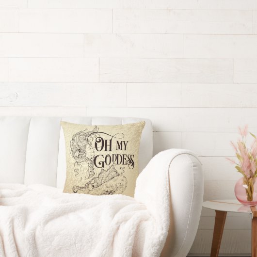 マーメイドアンダーウォーターシー女神ブラウン装飾用クッション クッション (ソファ)