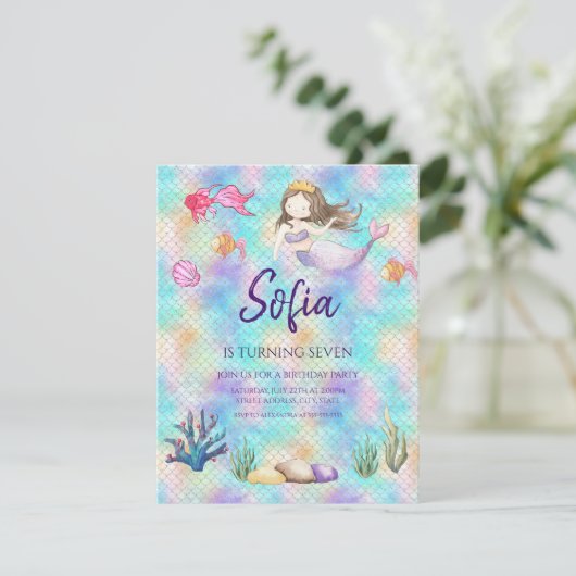 マーメイドアンダーザシーウォーター誕生日招待状 (スタンド正面)