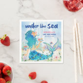 マーメイドアンダーザシーガールズビーチ誕生日 スタンダードカクテルナプキン (インサイチュ)