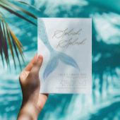 マーメイドアンダーザシーガールズブルーかわいらし誕生日 招待状