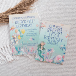 マーメイドアンダーザシーガールズ誕生日招待状 招待状