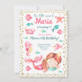 マーメイドアンダーザシーガール海誕生日 招待状 (正面)