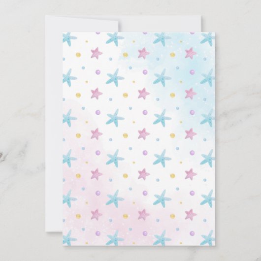 マーメイドアンダーザシーガール誕生日 招待状 (裏面)