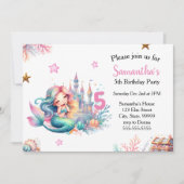 マーメイドアンダーザシーキャッスル誕生日招待状 招待状 (正面)