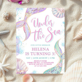 マーメイドアンダーザシーサードバースデーガール招待状 招待状