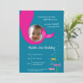 マーメイドアンダーザシーセントバースデーパーティー招待状 招待状 (スタンド正面)