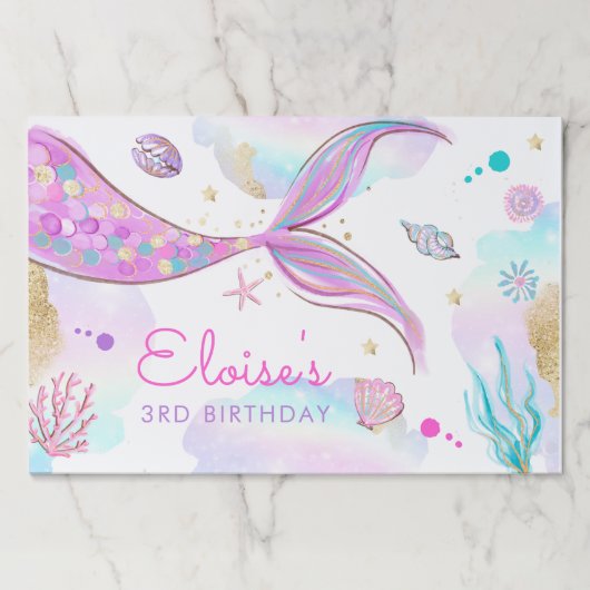 マーメイドアンダーザシーバースデーパーティーランチョンマット ペーパーパッド (正面)
