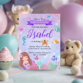 マーメイドアンダーザシーパステル誕生日パーティー 招待状