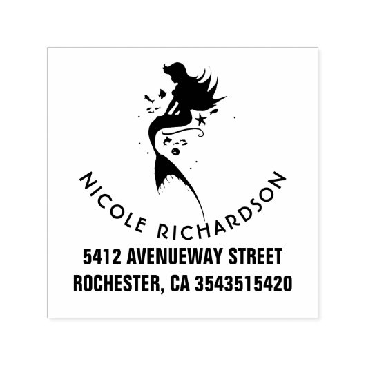 マーメイドアンダーザシービーチお祝い セルフインキングスタンプ (デザイン)