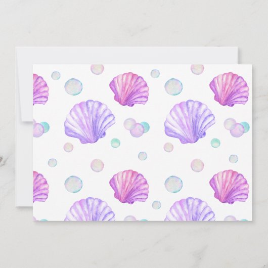 マーメイドアンダーザシーフォト誕生日 招待状 (裏面)