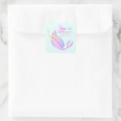 マーメイドアンダーザシーブルー誕生日ありがとう スクエアシール (バッグ)
