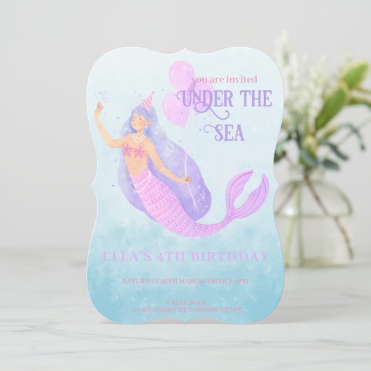マーメイドアンダーザシーブルー誕生日パーティー 招待状 (スタンド正面)