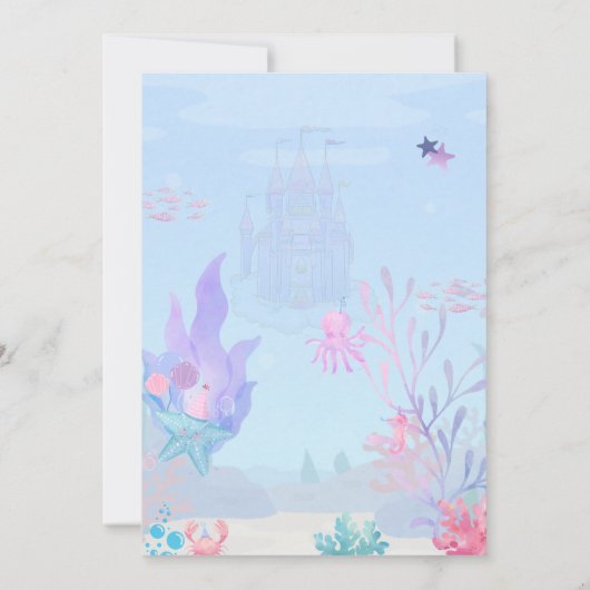 マーメイドアンダーザシーレインボー誕生日 招待状 (裏面)
