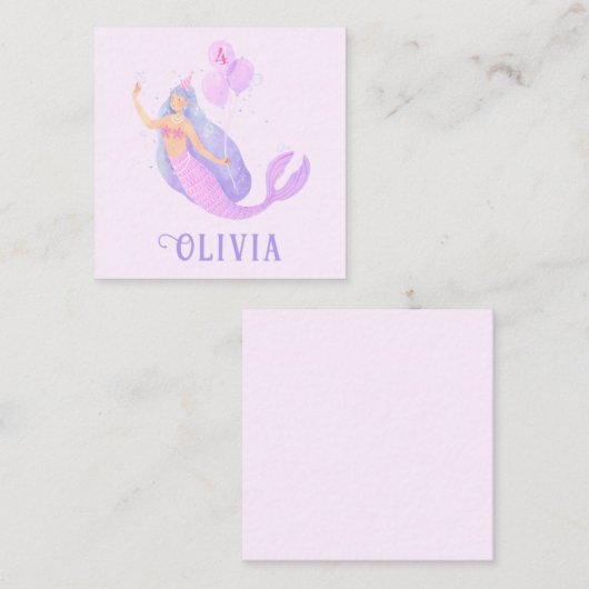 マーメイドアンダーザシー誕生日ガールエイジパーティー エンクロージャーカード (正面/裏面)