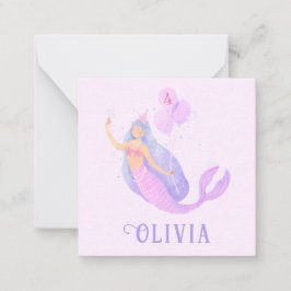 マーメイドアンダーザシー誕生日ガールエイジパーティー ノートカード