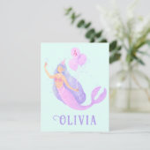 マーメイドアンダーザシー誕生日ガールエイジブルーパーティー 出欠カード (スタンド正面)