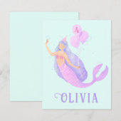 マーメイドアンダーザシー誕生日ガールエイジブルーパーティー 出欠カード (正面/裏面)