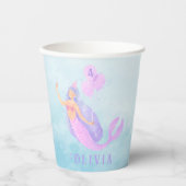 マーメイドアンダーザシー誕生日ガールブルーパーティー 紙コップ (正面)