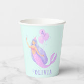 マーメイドアンダーザシー誕生日ガールブルーパーティー 紙コップ (裏面)