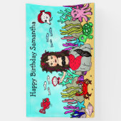 マーメイドアンダーザシー誕生日バナー 横断幕 (縦)