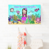 マーメイドアンダーザシー誕生日バナー 横断幕 (インサイチュ)