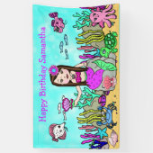 マーメイドアンダーザシー誕生日バナー 横断幕 (縦)