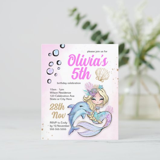 マーメイドアンダーザシー誕生日予算招待状 (スタンド正面)