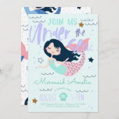 マーメイドアンダーザシー誕生日招待状 招待状 (正面/裏面)