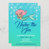 マーメイドアンダーザシー誕生日招待状 招待状 (正面/裏面)