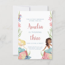 マーメイドアンダーザシー誕生日招待状