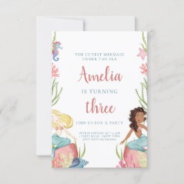 マーメイドアンダーザシー誕生日招待状 招待状