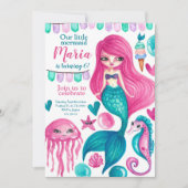 マーメイドアンダーザシー誕生日招待状 招待状 (正面)