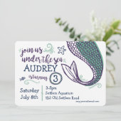 マーメイドアンダーザシー誕生日招待状 招待状 (スタンド正面)