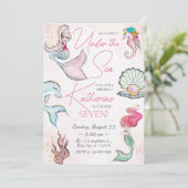 マーメイドアンダーザシー誕生日招待状 招待状 (スタンド正面)