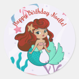 マーメイドアンダーザシー誕生日 ラウンドシール