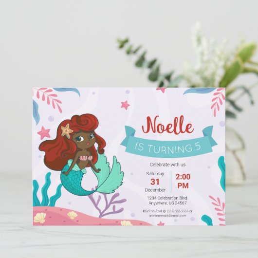 マーメイドアンダーザシー誕生日 招待状 (スタンド正面)