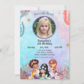 マーメイドアンダーザシー誕生日 招待状 (正面)