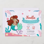 マーメイドアンダーザシー誕生日 招待状 (正面/裏面)