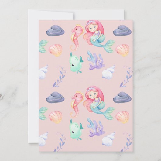マーメイドアンダーザシー誕生日 招待状 (裏面)