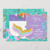 マーメイドアンダーザシー5誕生日招待 招待状 (正面/裏面)