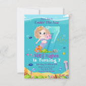 マーメイドアンダーザシー7誕生日招待状 招待状 (正面)