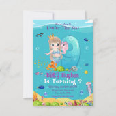 マーメイドアンダーザシー9誕生日招待状 招待状 (正面)