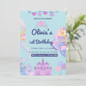 マーメイドアンダーシーワンバースデー招待状 招待状 (スタンド正面)