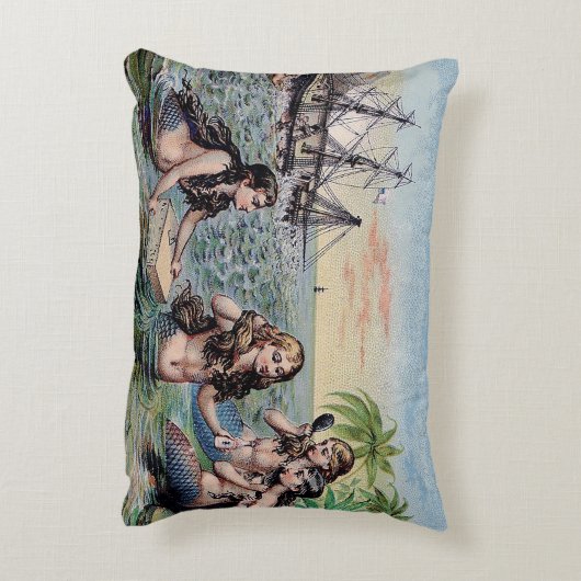 マーメイドアンティーク魔法航海の海 アクセントクッション (裏面(縦))