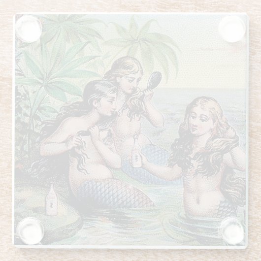 マーメイドアンティーク魔法航海の海 ガラスコースター (裏面)